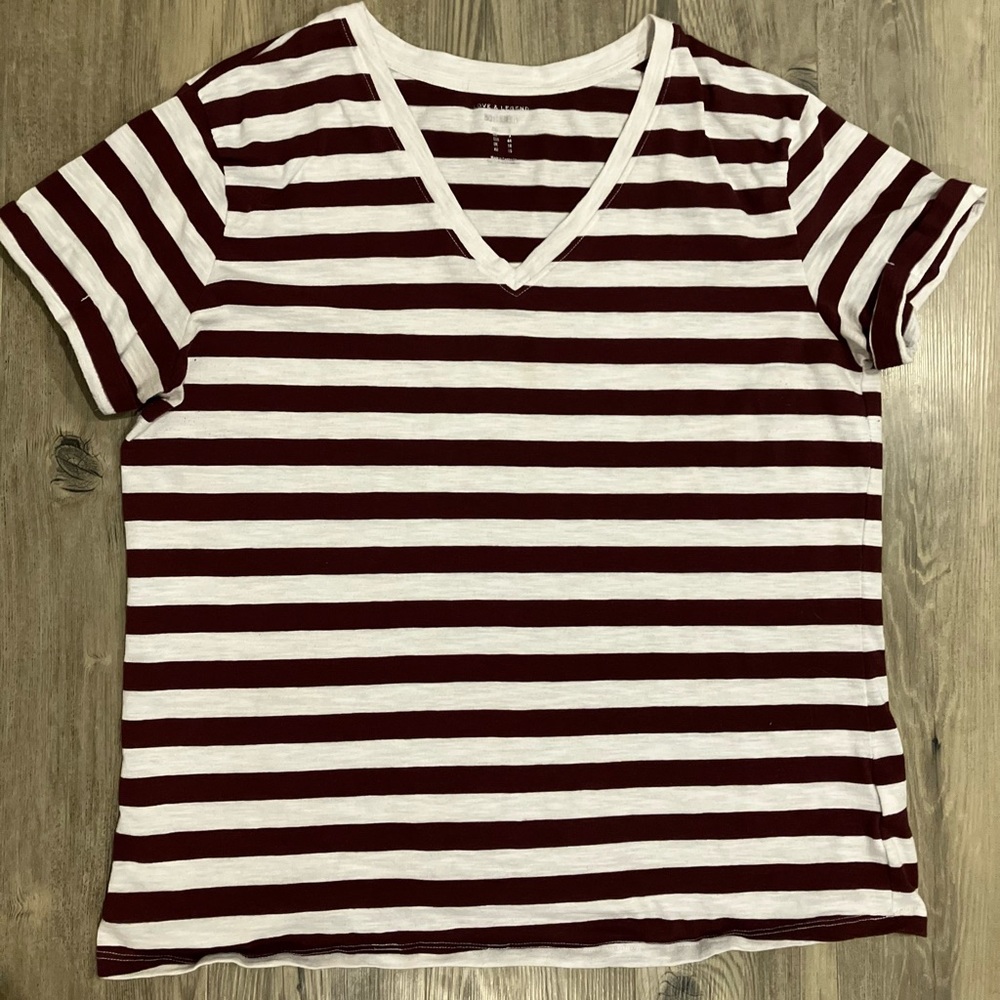 Love & Legend Maroon Striped Boyfriend Shirt